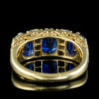 Antique Edwardian Sapphire Diamond Ring 2.7ct Sapphire With Cert
