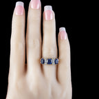 Antique Edwardian Sapphire Diamond Ring 2.7ct Sapphire With Cert