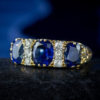 Antique Edwardian Sapphire Diamond Ring 2.7ct Sapphire With Cert