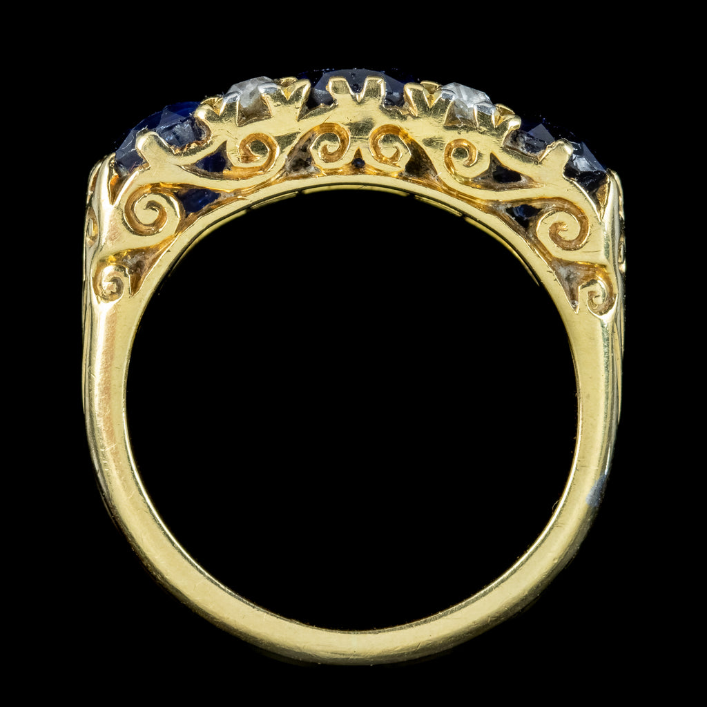 Antique Edwardian Sapphire Diamond Ring 2.7ct Sapphire With Cert