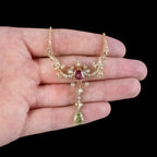 Antique Edwardian Suffragette Lavaliere Necklace 15ct Gold