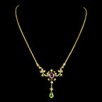 Antique Edwardian Suffragette Lavaliere Necklace 15ct Gold