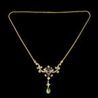 Antique Edwardian Suffragette Lavaliere Necklace 15ct Gold
