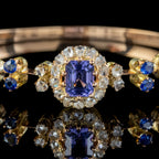 Antique Victorian Blue Spinel Diamond Bangle Circa 1900 2.7ct Spinel With Cert