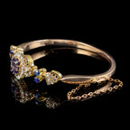 Antique Victorian Blue Spinel Diamond Bangle Circa 1900 2.7ct Spinel With Cert