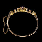 Antique Victorian Blue Spinel Diamond Bangle Circa 1900 2.7ct Spinel With Cert