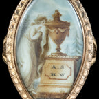 Antique Georgian Coloured Sepia Mourning Ring Inscribed 1790