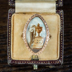 Antique Georgian Coloured Sepia Mourning Ring Inscribed 1790