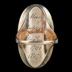 Antique Georgian Diamond Aquamarine Mourning Ring Mary Antrobus Dated 1791 