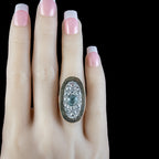 Antique Georgian Diamond Aquamarine Mourning Ring Mary Antrobus Dated 1791