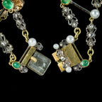 Antique Georgian Emerald Diamond Pearl Bracelet Silver 18ct Gold