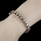 Antique Georgian French Rose Cut Diamond Bracelet Silver Gold Circa 1780