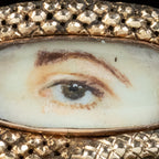 Antique Georgian Lovers Eye Miniature Snake Brooch 18ct Gold