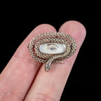 Antique Georgian Lovers Eye Miniature Snake Brooch 18ct Gold