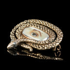 Antique Georgian Lovers Eye Miniature Snake Brooch 18ct Gold