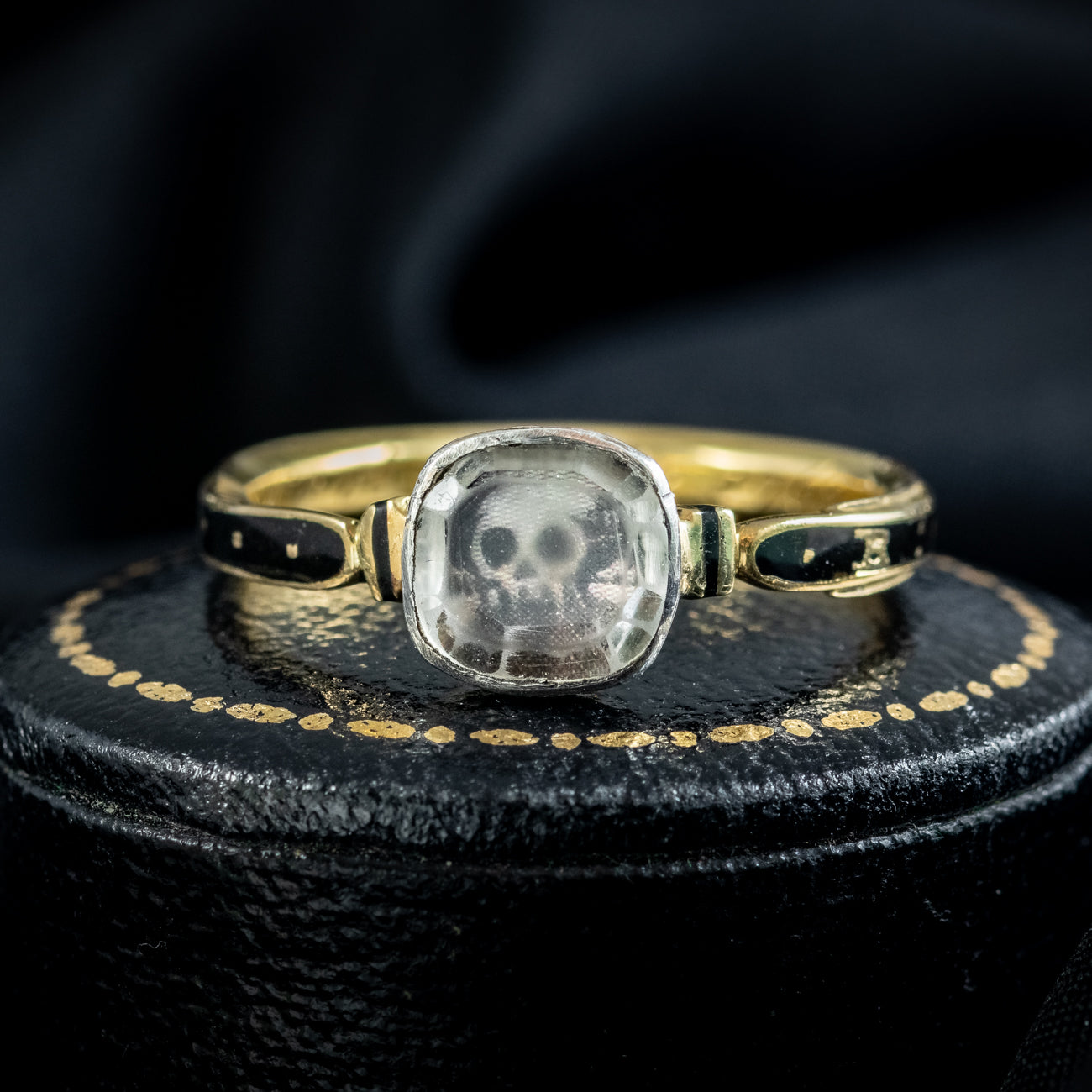 Antique Georgian Memento Mori Skull Ring Inscribed 1763 And 1767 
