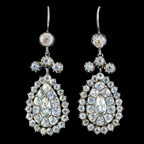 Antique Georgian Paste Drop Earrings Silver Circa 1800