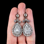 Antique Georgian Paste Drop Earrings Silver Circa 1800