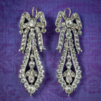 Antique Georgian Paste Drop Earrings Silver Circa 1800