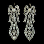 Antique Georgian Paste Drop Earrings Silver Circa 1800