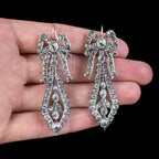 Antique Georgian Paste Drop Earrings Silver Circa 1800