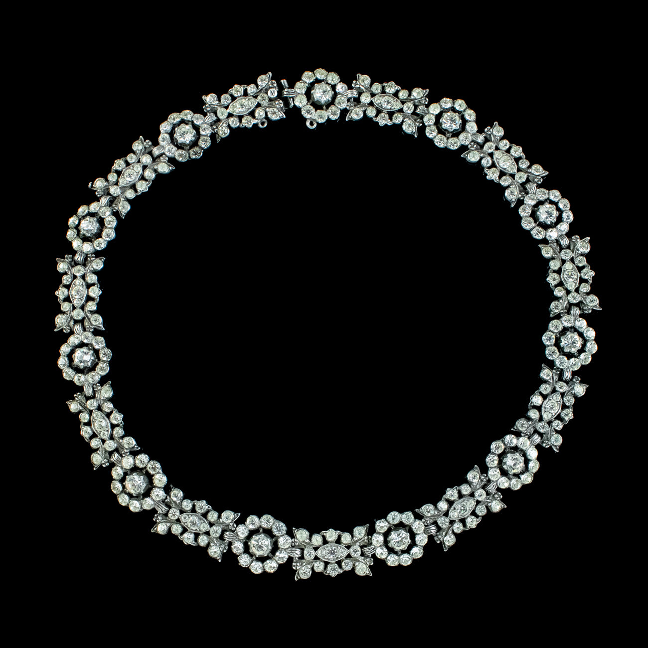 Antique Georgian Silver Paste Collar Necklace 