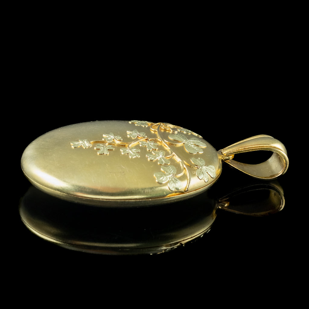 Antique Victorian 18ct Gold Clover Locket 