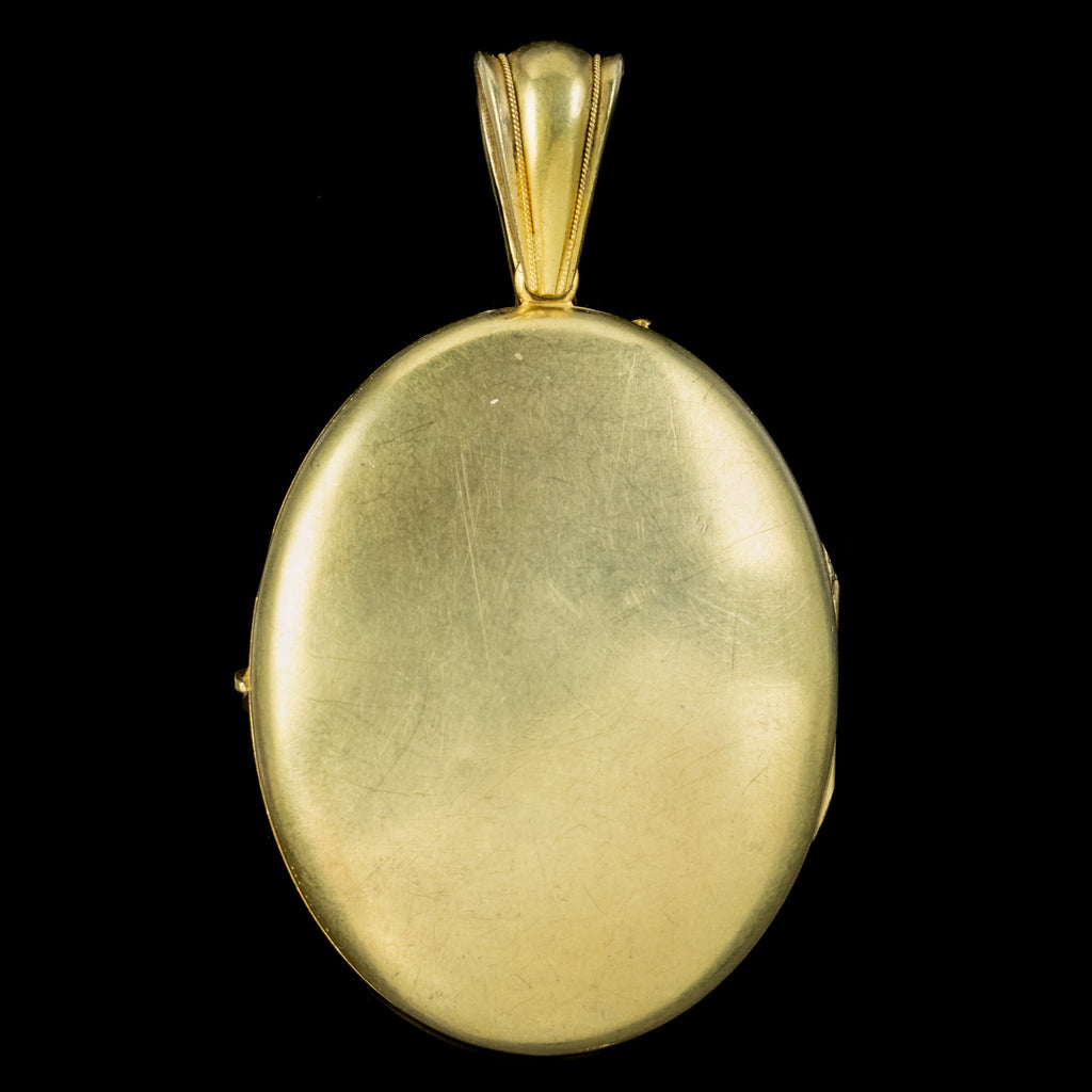 Antique Victorian 18ct Gold Floral Locket Circa 1880