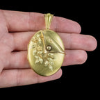 Antique Victorian 18ct Gold Floral Locket Circa 1880