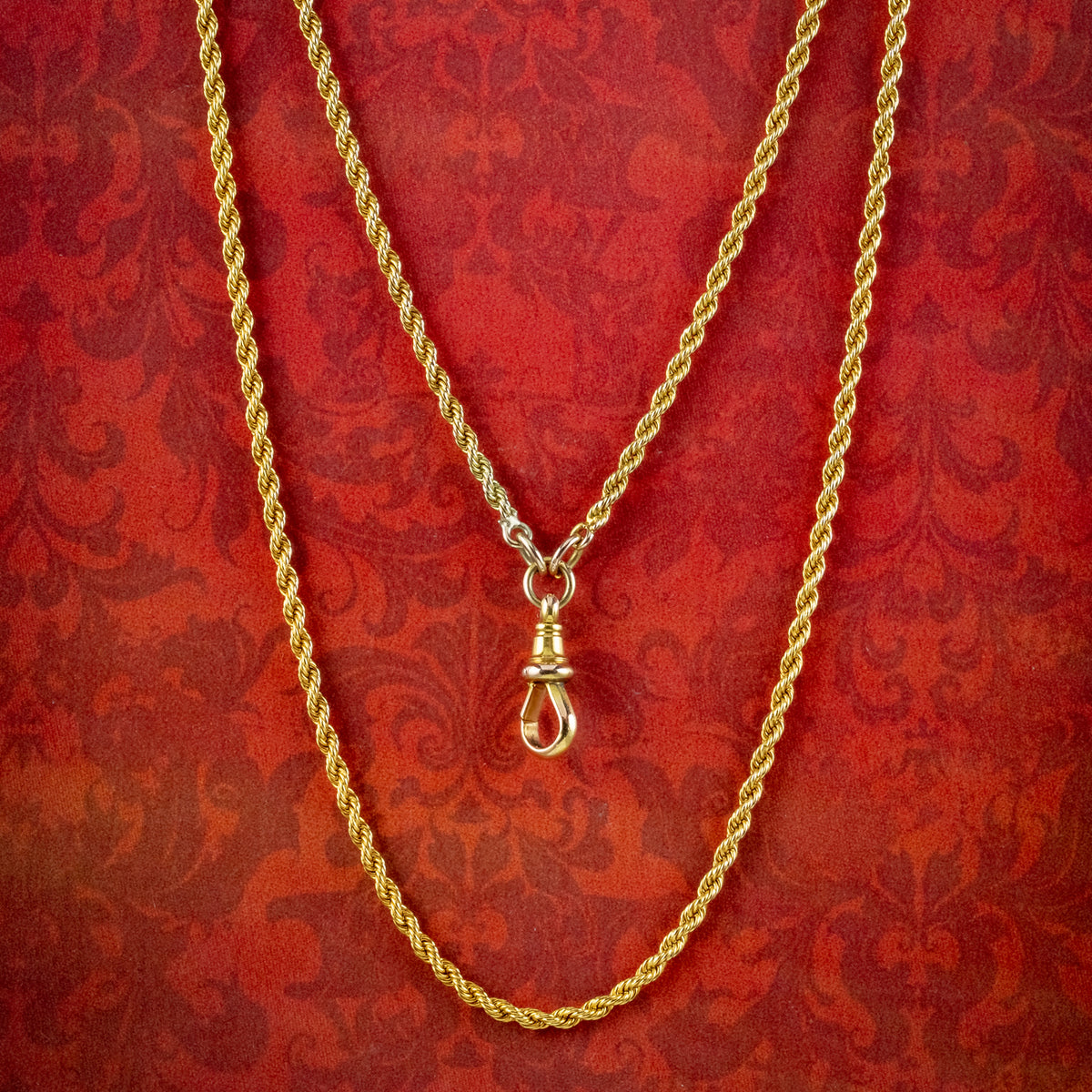 Antique Victorian 18ct Gold Rope Guard Chain Necklace Main image