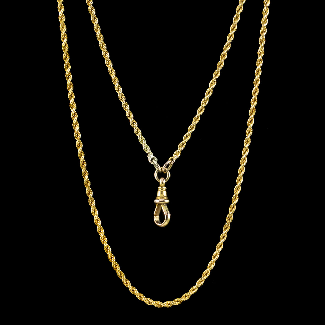 Antique Victorian 18ct Gold Rope Guard Chain Necklace Secondary image