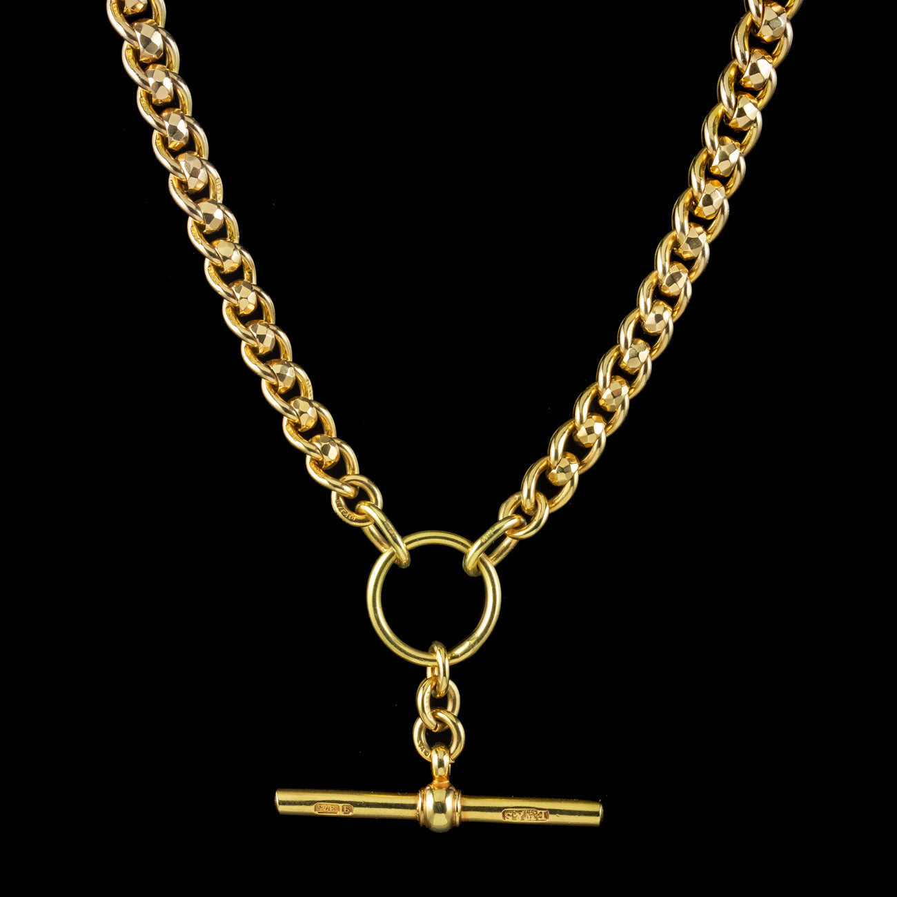 Antique Victorian 9ct Gold Rollerball Albert Chain Secondary image