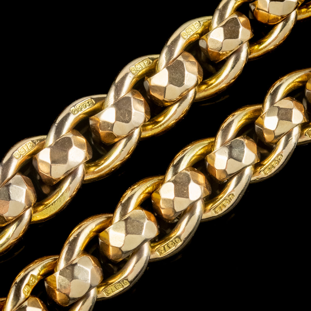 Antique Victorian 9ct Gold Rollerball Albert Chain
