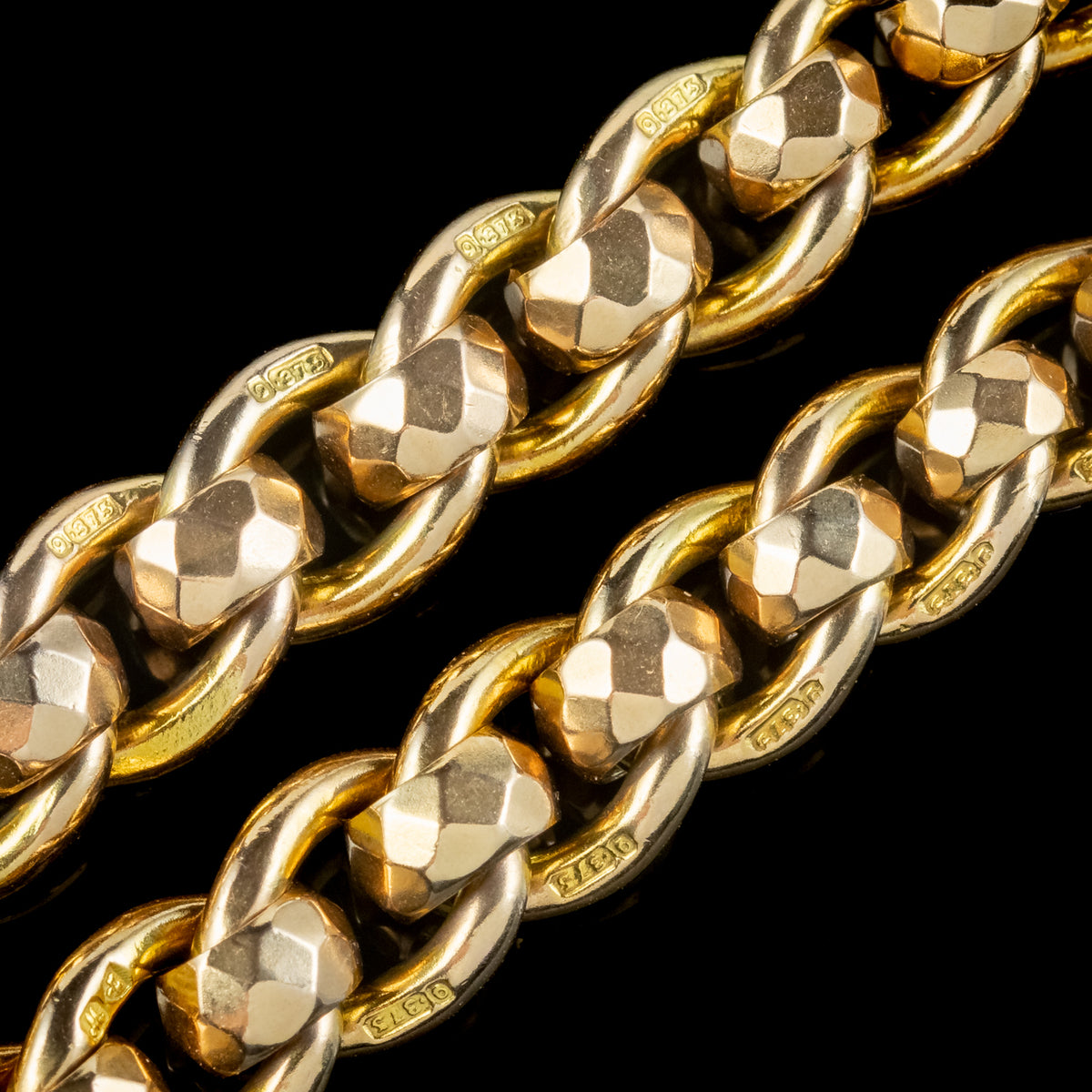 Antique Victorian 9ct Gold Rollerball Albert Chain