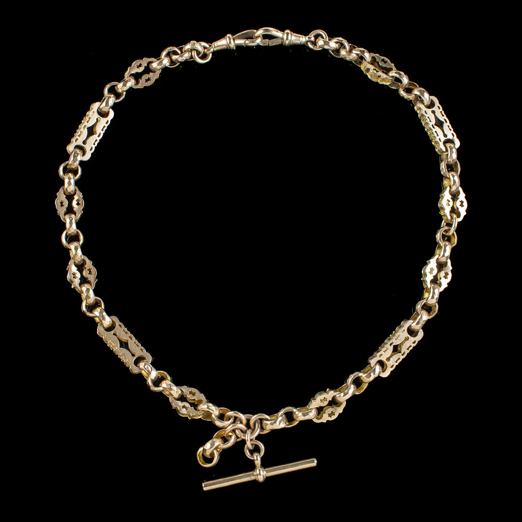 Antique Victorian Albert Chain 9ct Gold 