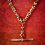 Antique Victorian Albert Chain Necklace 9ct Gold Circa 1880