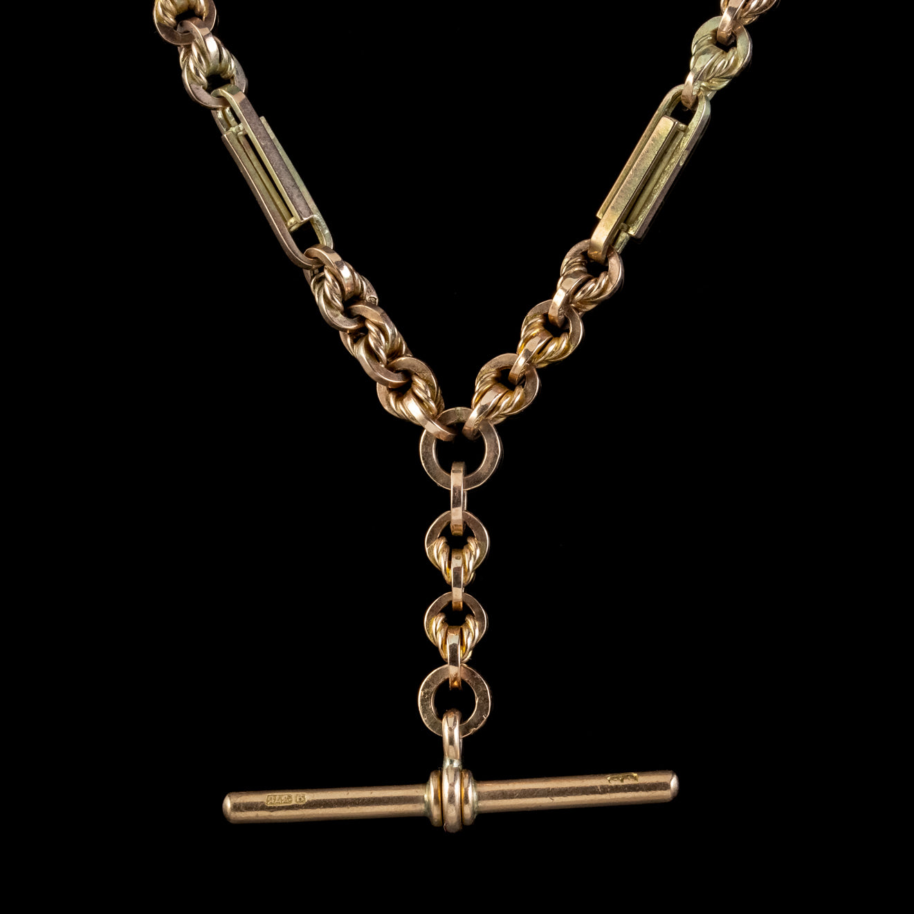 ANTIQUE VICTORIAN ALBERT CHAIN NECKLACE 9CT GOLD CIRCA 1880 Secondary image