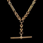 Antique Victorian Albert Chain Necklace 9ct Gold Circa 1880