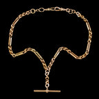 Antique Victorian Albert Chain Necklace 9ct Gold Circa 1880