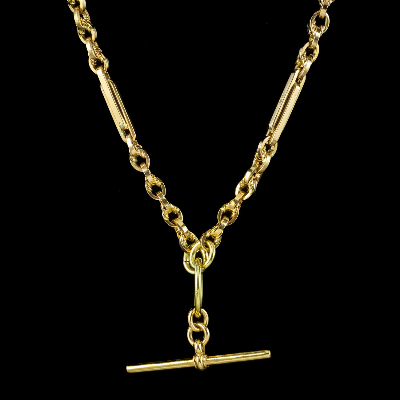 Antique Victorian Albert Chain Necklace 9ct Gold Secondary image