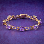 Antique Victorian Amethyst Bracelet 18ct Gold 21ct Of Amethyst 
