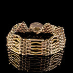 Antique Victorian Chunky Gate Bracelet 9ct Gold Heart Padlock
