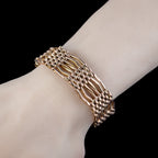 Antique Victorian Chunky Gate Bracelet 9ct Gold Heart Padlock