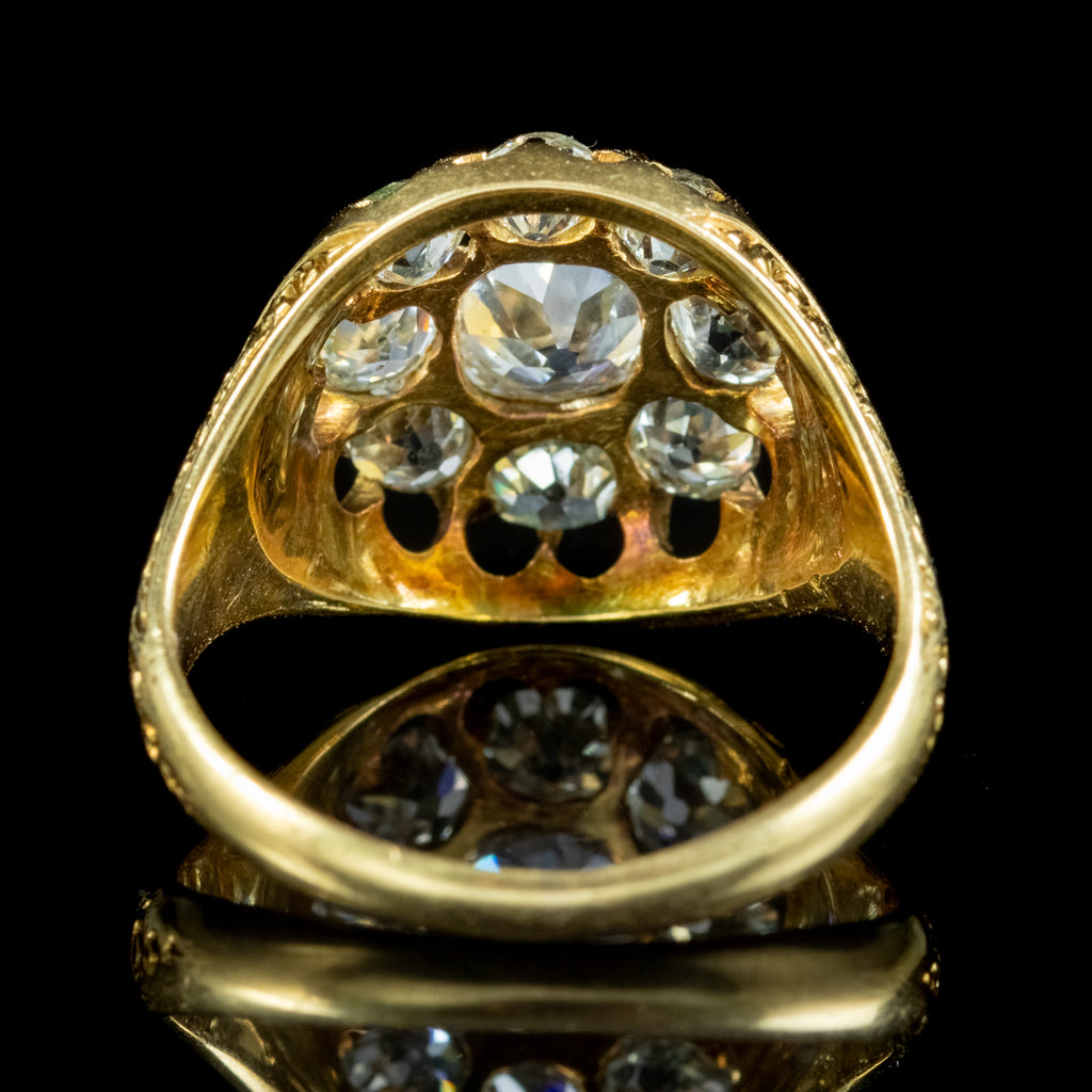 Antique Victorian Diamond Cluster Ring 1.60ct Of Diamond Circa 1880 Boxed