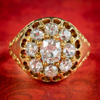 Antique Victorian Diamond Cluster Ring 1.60ct Of Diamond Circa 1880 Boxed