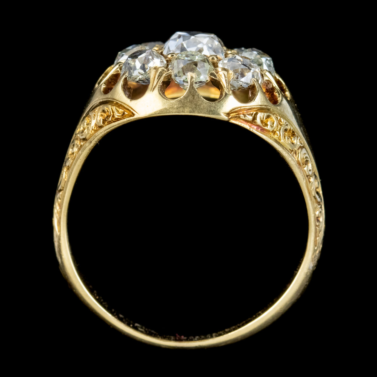 Antique Victorian Diamond Cluster Ring 1.60ct Of Diamond Circa 1880 Boxed