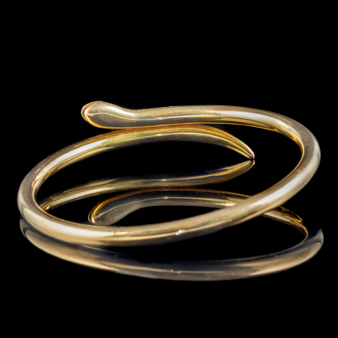 Antique Victorian Diamond Emerald Snake Slave Bangle 15ct Gold
