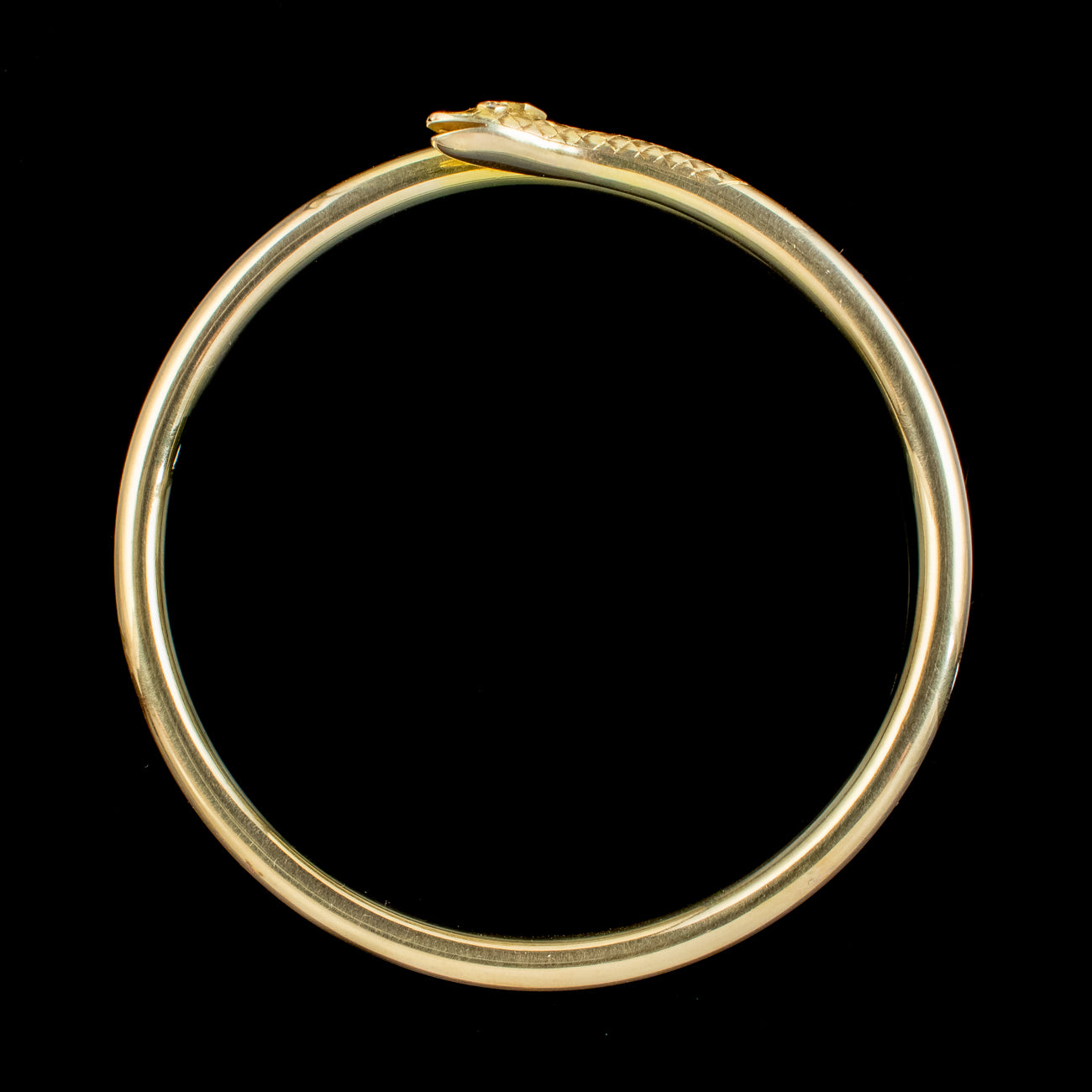 Antique Victorian Diamond Emerald Snake Slave Bangle 15ct Gold