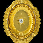 Antique Victorian Diamond Etruscan Revival Locket 18ct Gold With Box 