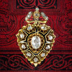 Antique Victorian Diamond Heart Pendant Locket 18ct Gold 4ct Of Diamond